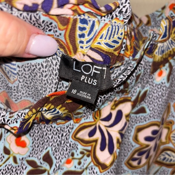 LOFT Floral Wide Leg Pants - Multicolor - Picture 4 of 5